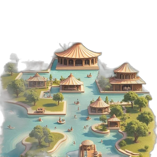 building, concept art, fantasy art, 3d render transparent PNG cut-out