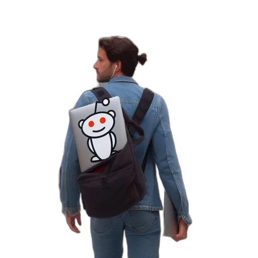 jacket, robot, staff, 3d render transparent PNG cut-out