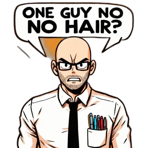 hair, staff, comic book art, cartoon transparent PNG cut-out