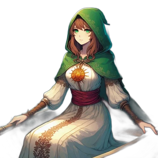 dress, staff, sword, weapon transparent PNG cut-out