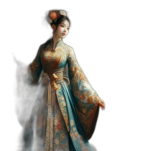 dress, staff, dragon, concept art transparent PNG cut-out