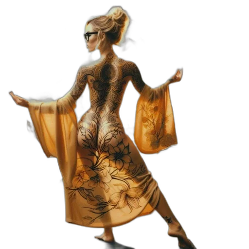 dress, jewelry, mask, staff transparent PNG cut-out