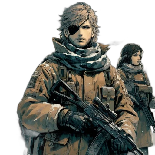 jacket, weapon, concept art, comic book art transparent PNG cut-out