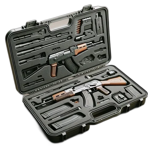 weapon, 3d render, open, hard transparent PNG cut-out