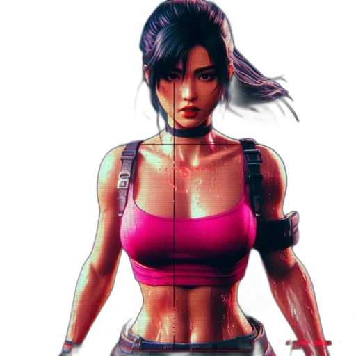 concept art, cyberpunk, comic book art, pixel art transparent PNG cut-out