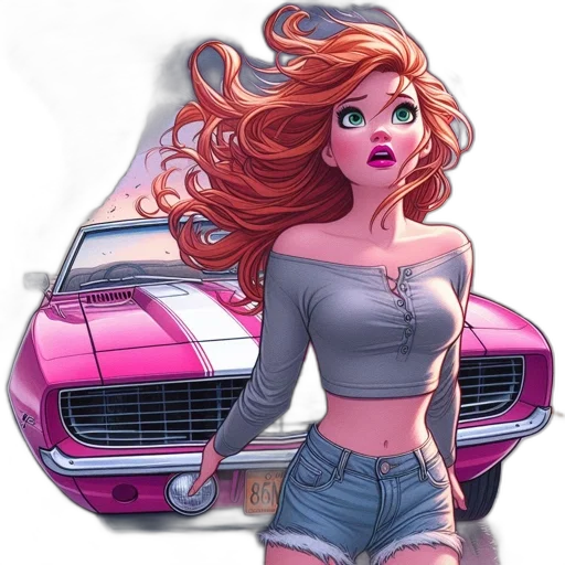 car, dress, hair, robot transparent PNG cut-out