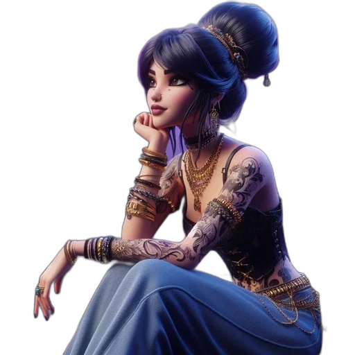jewelry, dress, face, staff transparent PNG cut-out