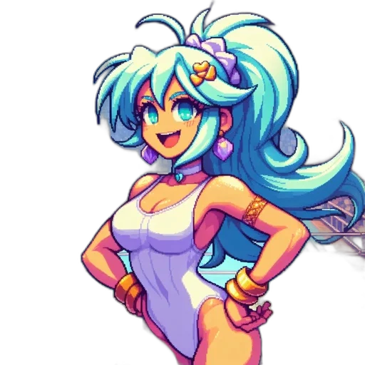 dress, pixel art, anime, concept art transparent PNG cut-out