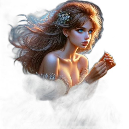 jewelry, dress, fantasy art, photorealistic transparent PNG cut-out