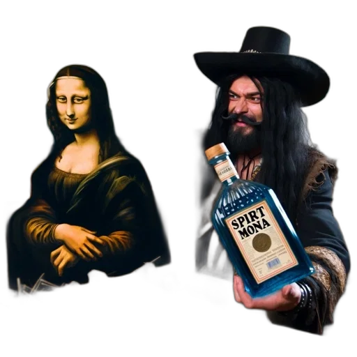 bottle, concept art, oil painting, pixel art transparent PNG cut-out