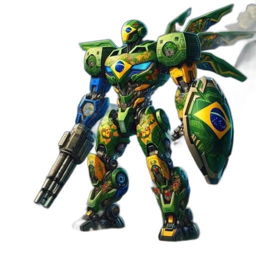 robot, weapon, concept art, 3d render transparent PNG cut-out