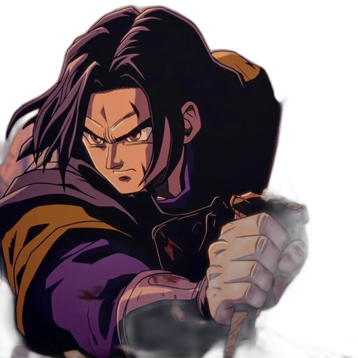 jacket, hair, weapon, face transparent PNG cut-out