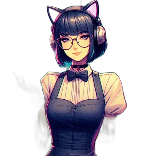 staff, dress, robot, pixel art transparent PNG cut-out