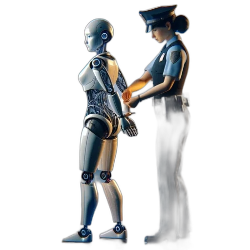 robot, concept art, 3d render, cyberpunk transparent PNG cut-out