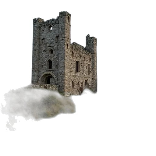 dragon, building, 3d render, photorealistic transparent PNG cut-out