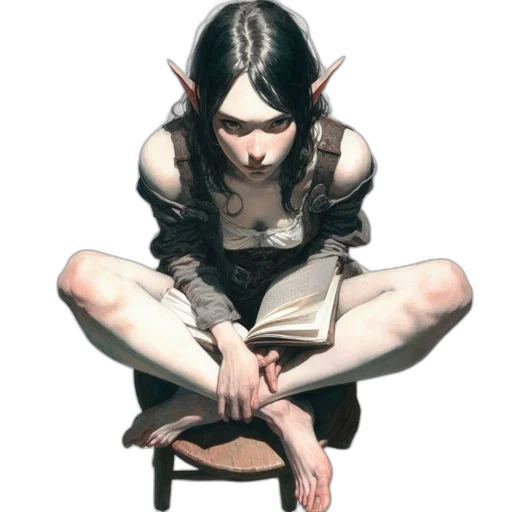 face, staff, creature, concept art transparent PNG cut-out