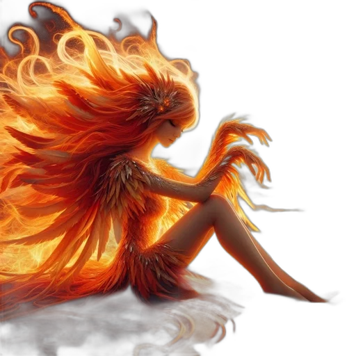 hair, dragon, dress, creature transparent PNG cut-out