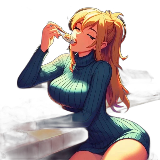 dress, robot, anime, pixel art transparent PNG cut-out