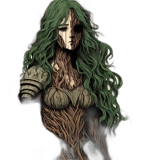 dress, hair, creature, mask transparent PNG cut-out