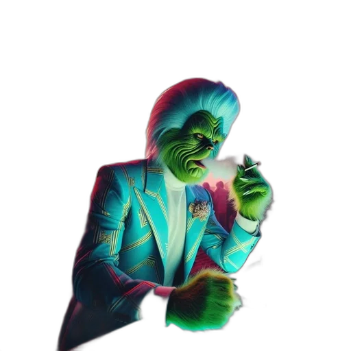 jacket, creature, staff, face transparent PNG cut-out