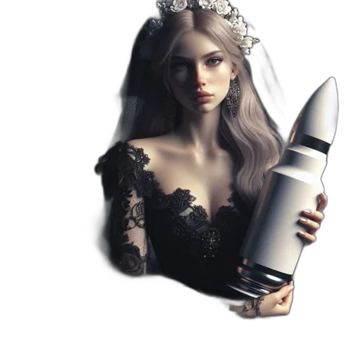 crown, dress, weapon, hair transparent PNG cut-out
