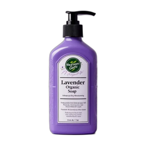 bottle, lavender, organic, soap transparent PNG cut-out