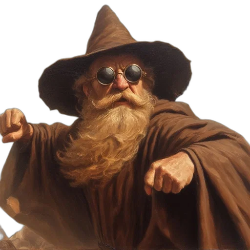 staff, hat, face, fantasy art transparent PNG cut-out