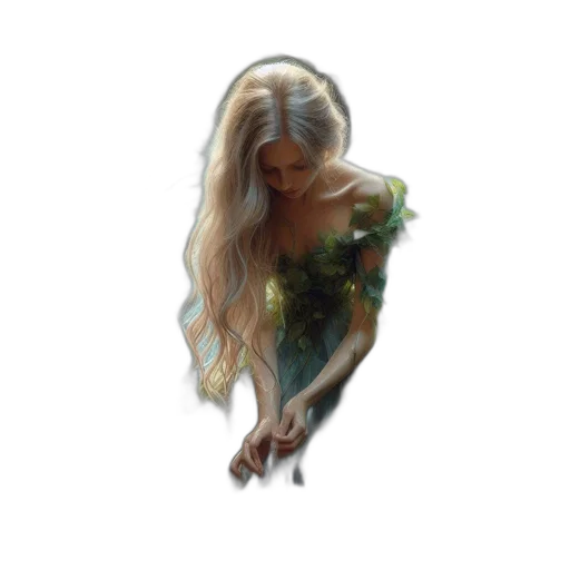 dress, hair, jewelry, dragon transparent PNG cut-out