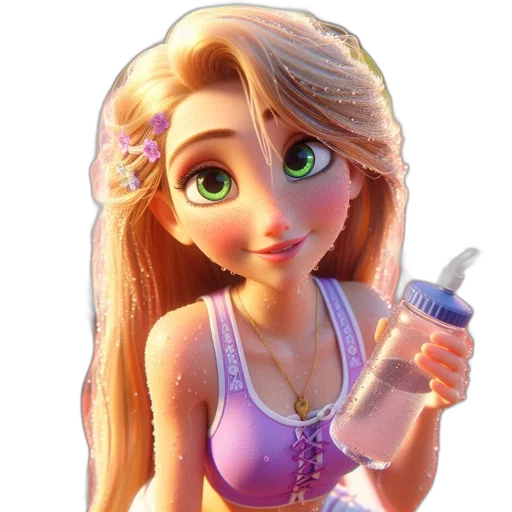 bottle, jewelry, dress, hair transparent PNG cut-out