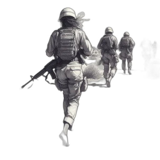 weapon, jacket, staff, hat transparent PNG cut-out