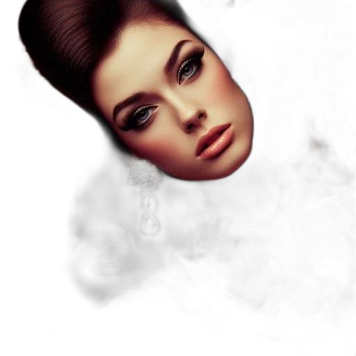 hair, face, photorealistic, fantasy art transparent PNG cut-out