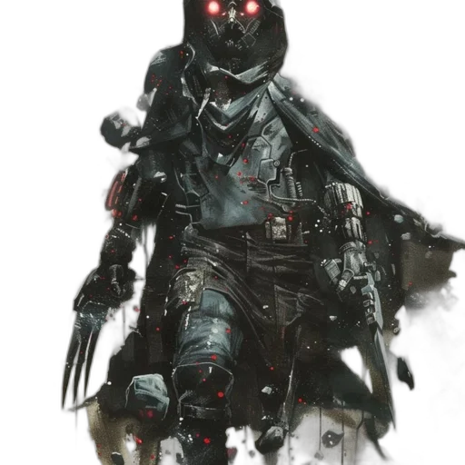 robot, mask, weapon, staff transparent PNG cut-out