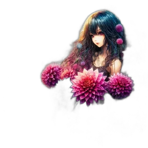 flower, hair, creature, umbrella transparent PNG cut-out