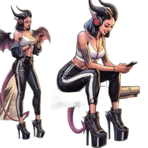 concept art, comic book art, fantasy art, cyberpunk transparent PNG cut-out