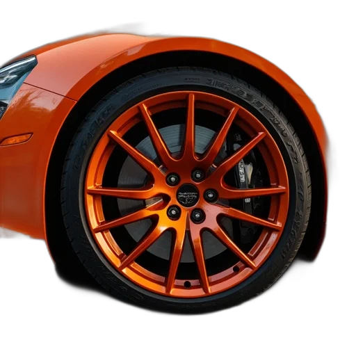 car, 3d render, photorealistic, orange transparent PNG cut-out