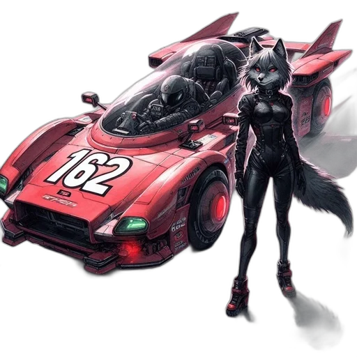 car, concept art, comic book art, anime transparent PNG cut-out