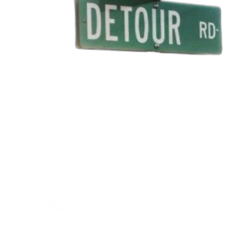 city street, detour, sign, green transparent PNG cut-out