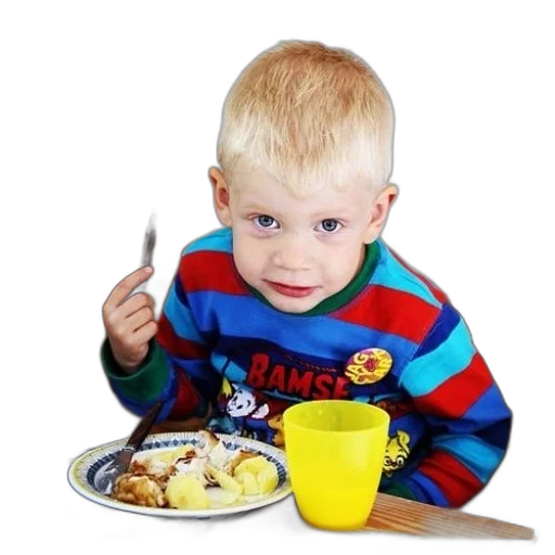 food, young, boy, striped transparent PNG cut-out