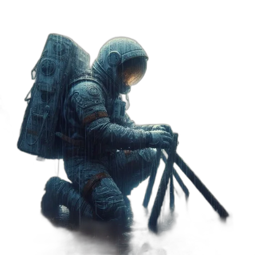 robot, jacket, weapon, creature transparent PNG cut-out
