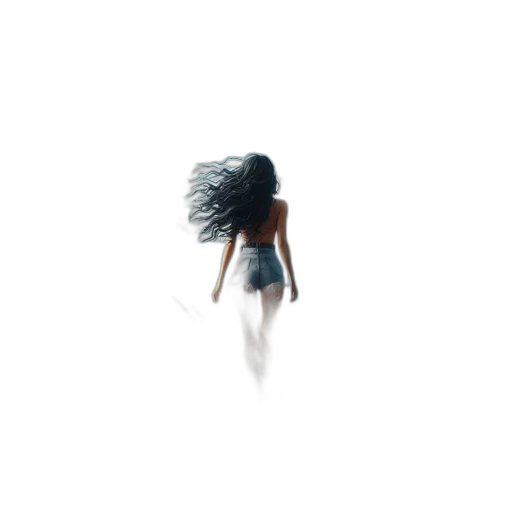 hair, dress, creature, robot transparent PNG cut-out