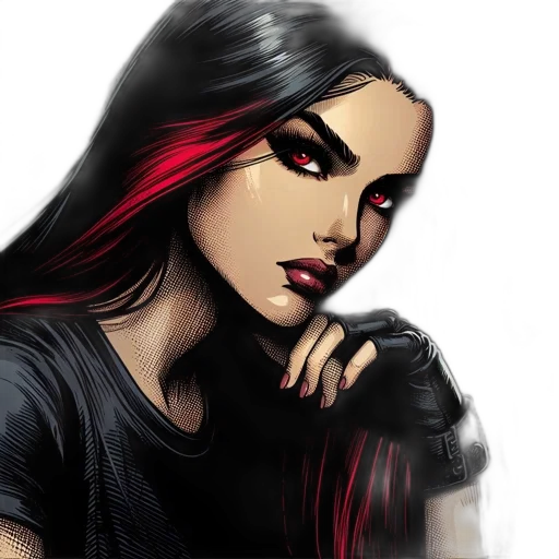 face, comic book art, fantasy art, concept art transparent PNG cut-out