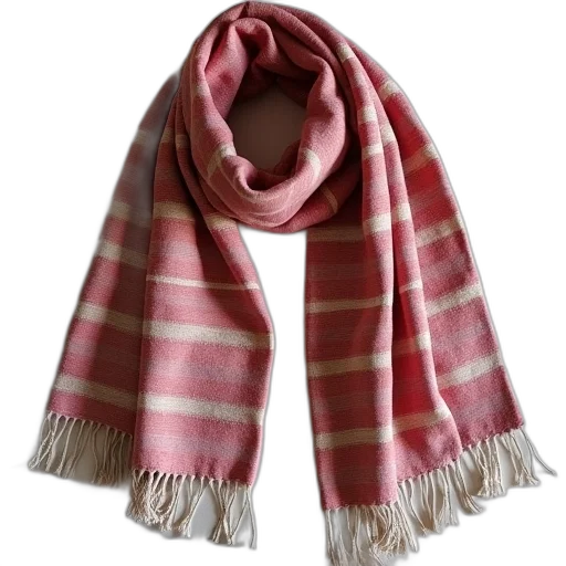 anouks, striped, fringed, scarf transparent PNG cut-out