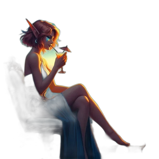 dress, staff, concept art, fantasy art transparent PNG cut-out