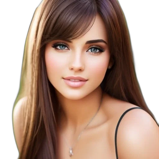 face, hair, jewelry, photorealistic transparent PNG cut-out