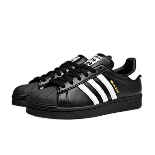 shoes, photorealistic, black, white transparent PNG cut-out