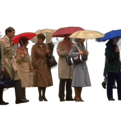 umbrella, staff, jacket, photorealistic transparent PNG cut-out