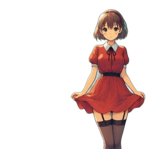 dress, anime, concept art, 3d render transparent PNG cut-out