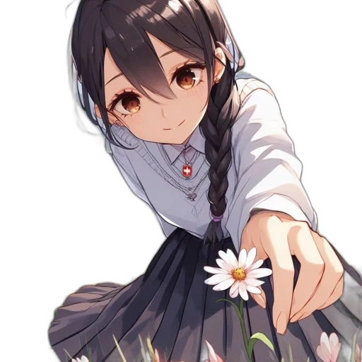 flower, dress, weapon, staff transparent PNG cut-out