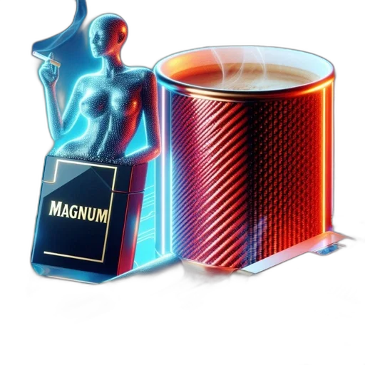 robot, vaporwave, cyberpunk, 3d render transparent PNG cut-out