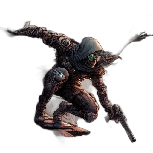 creature, mask, robot, staff transparent PNG cut-out